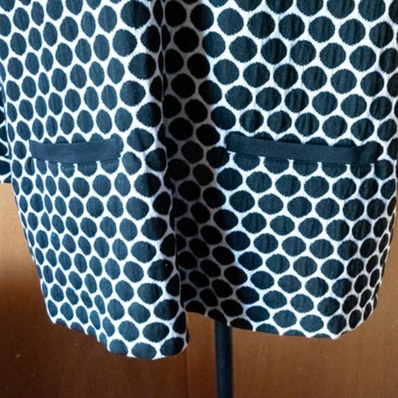 Boden White w Black Polkadots Jersey Tunic womens 16 - Picture 2 of 16